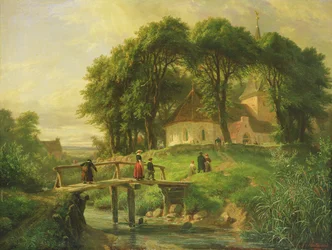 Kirchgang in Alt-Rahlstedt, 1861
